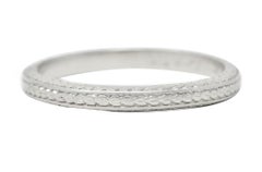 1920's Art Deco Platinum Wheat Antique Wedding Band Ring