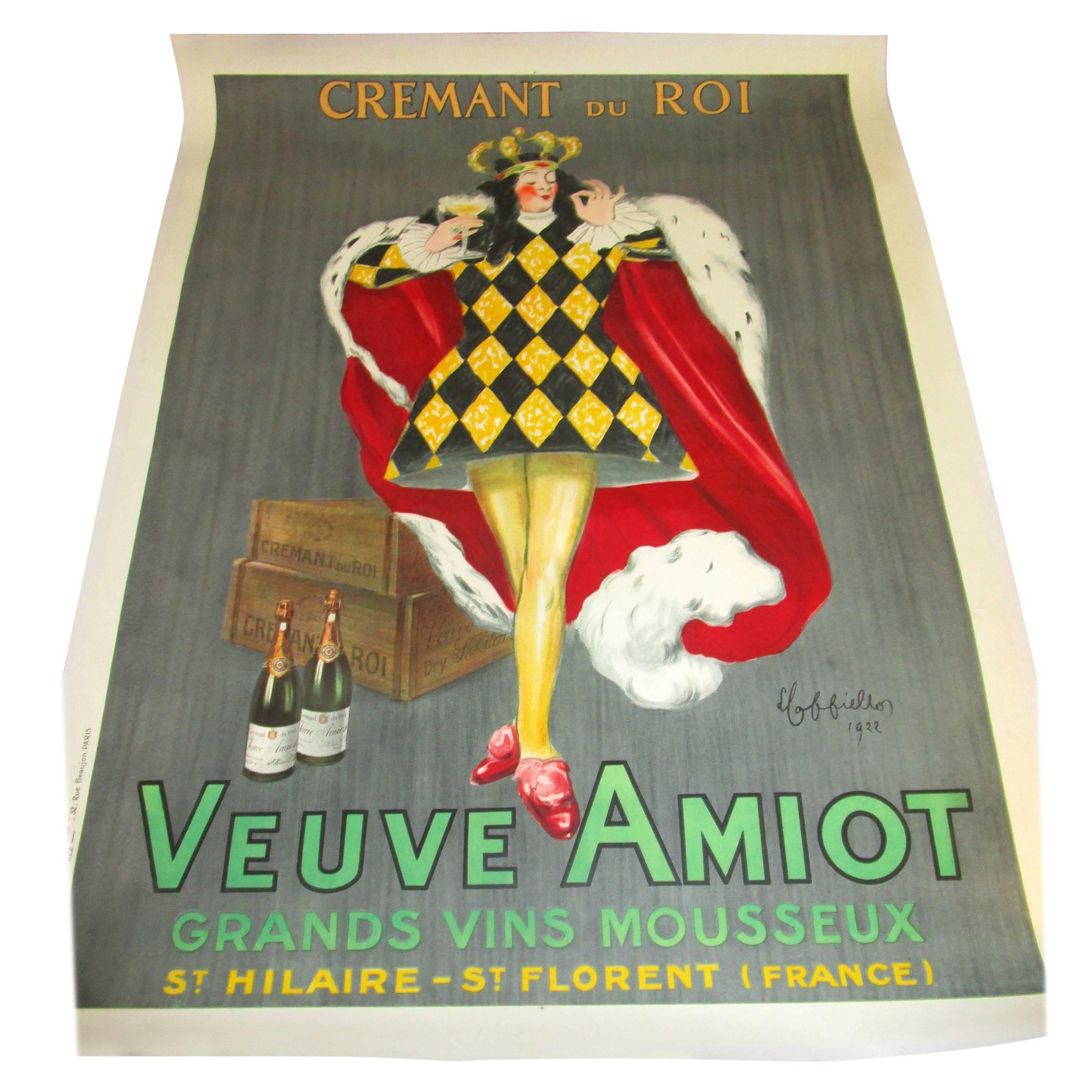 1920s Art Deco Poster by Cappiello: Veuve Amiot "King of Sparkling Wines"