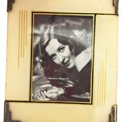 1920s Art Deco Reverse Painted Glass Picture Frame 4x6