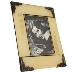 1920s Art Deco Reverse Painted Glass Picture Frame 4x6