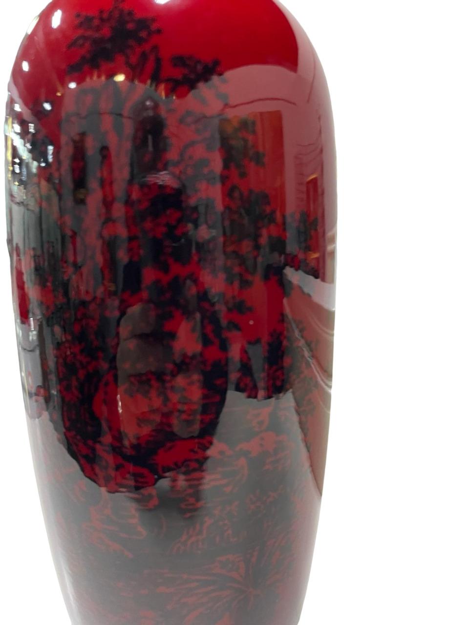 1920s Art Deco Royal Doulton Flambé Vase in the Woodcote Pattern, Shape No.1617. For Sale 2