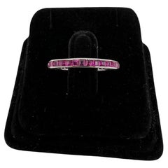 Antique 1920s Art Deco Ruby Platinum Eternity Band Size 6