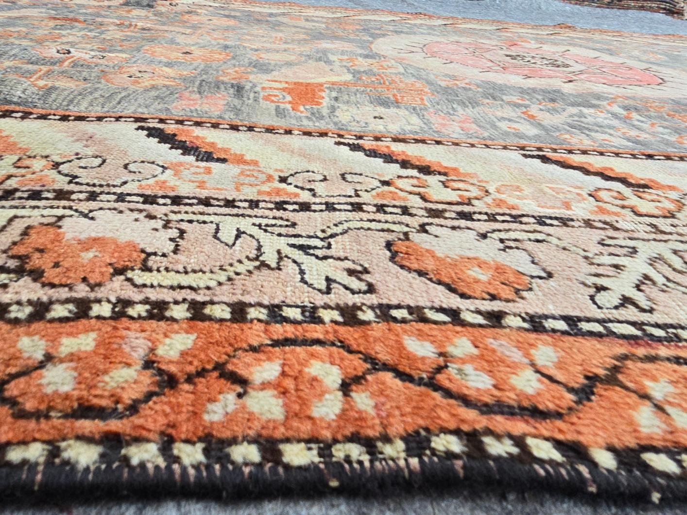 1920s Art Deco Samarkand Rug 5.8x12.5 In Excellent Condition For Sale In Los Angeles, CA