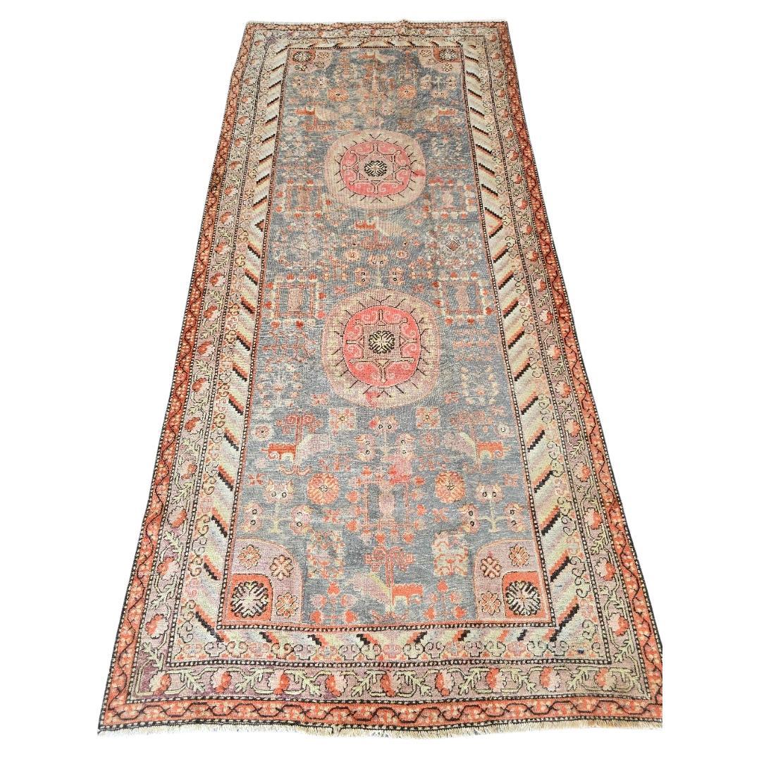 1920s Art Deco Samarkand Rug 5.8x12.5 For Sale