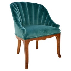 1920s Art Deco Scallop Back Armchair