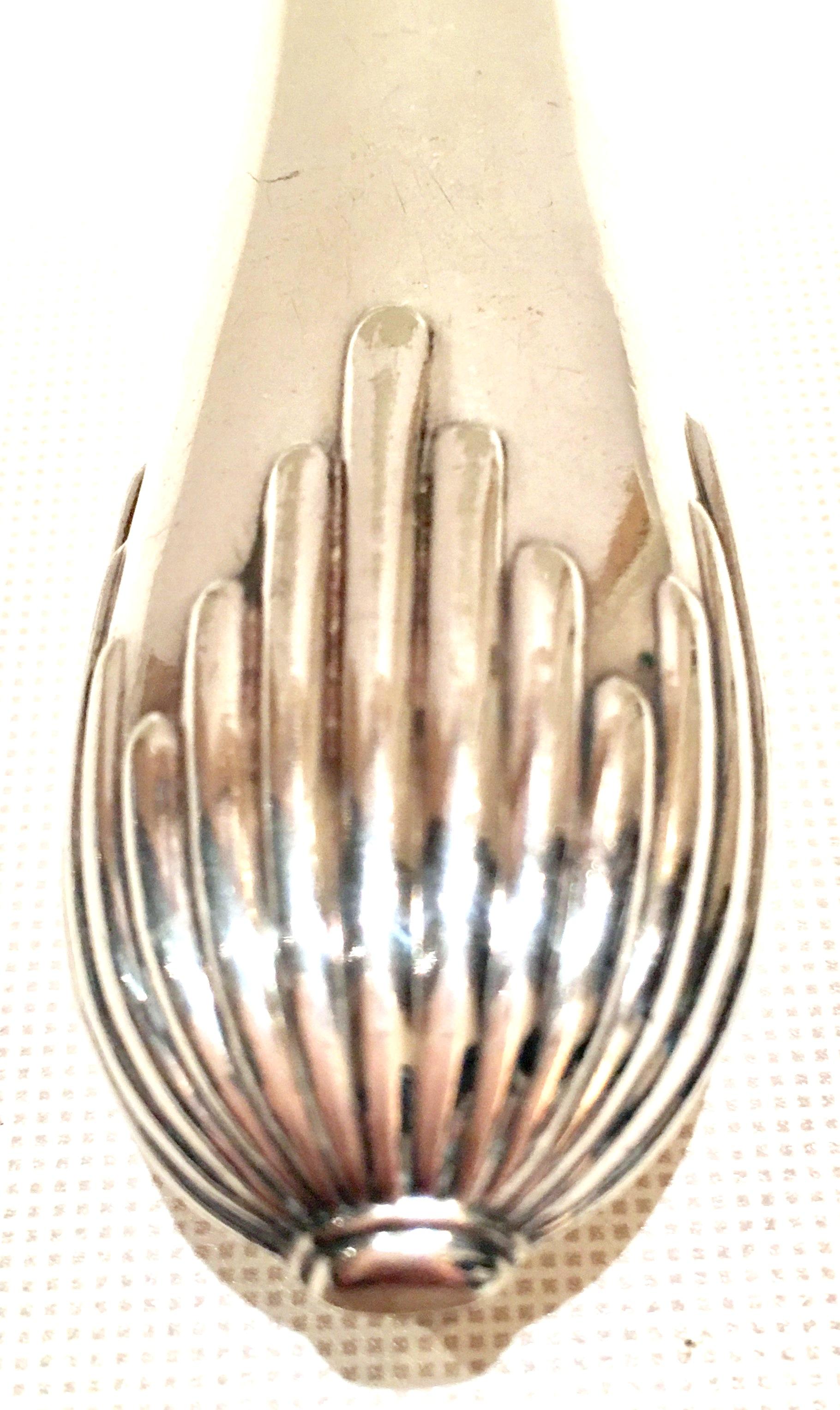 1920s Art Deco Sheffield Silver Plate Fish Serving Fork and Knife, Set of 2 2