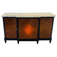 1920s Art Deco Sideboard or Commode with a White Marble Top 1920s Art Deco Sideboard or Commode with a White Marble Top