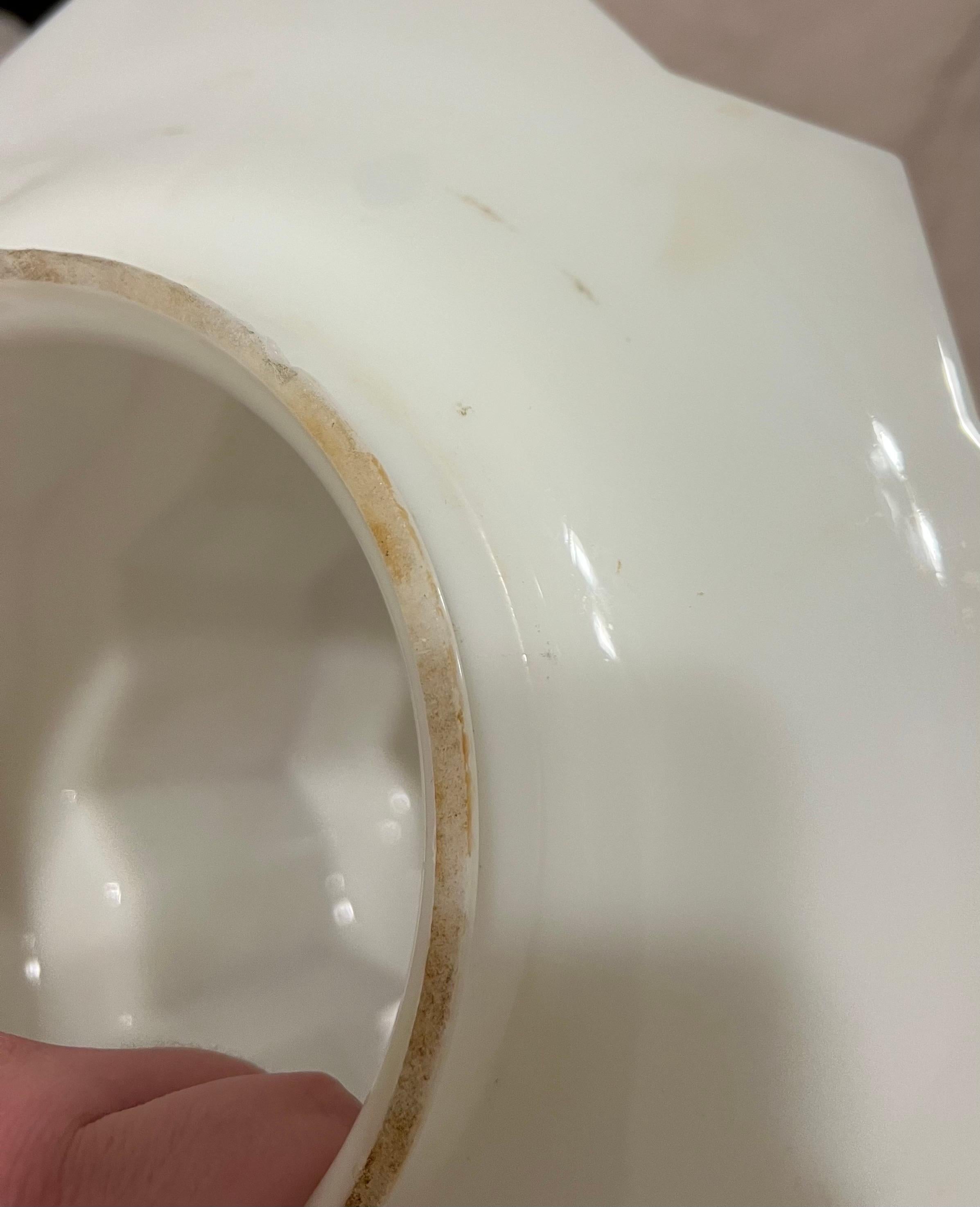 1920s Art Deco Skyscraper Milk Glass Pendant Light 9