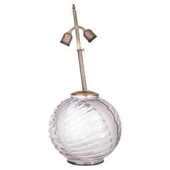 1920s Art Déco Spherical Glass Lamp by Henri Dieupart for Simonet Frères, France