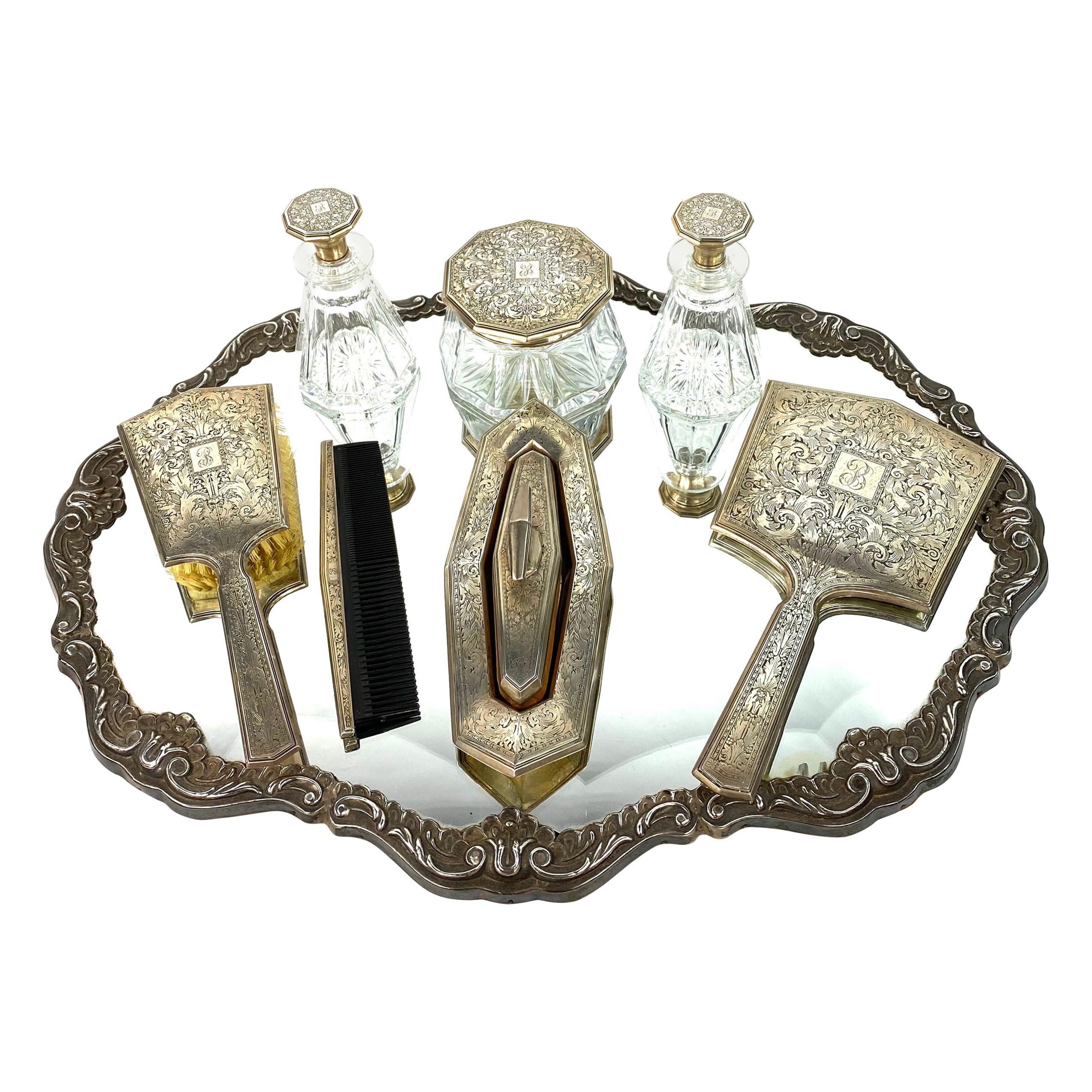 Rare 1923 Harrods London Sterling Silver Vanity Manicure Nail Kit Set