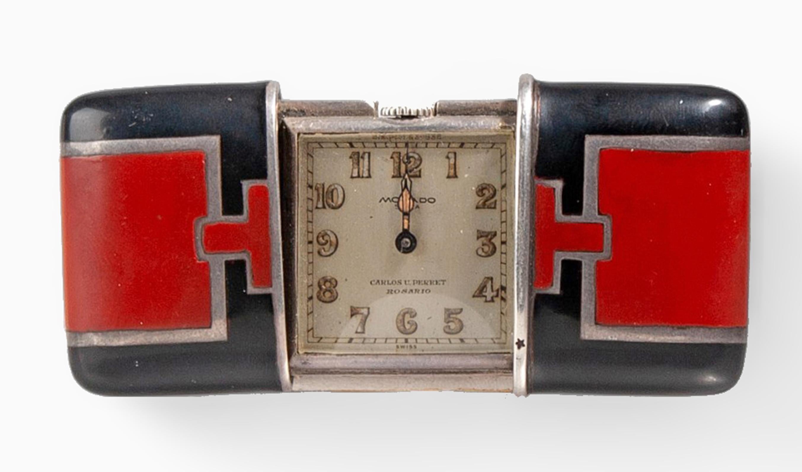 Orologio/cronometro Art Déco svizzero degli anni '20 in argento e smalto Movado Ermeto espandibile

Da parte di: Movado
Materiale: argento, argento sterling, smalto, metallo, vetro, cristallo
Tecnica: fusione, stampaggio, lavorazione del metallo,