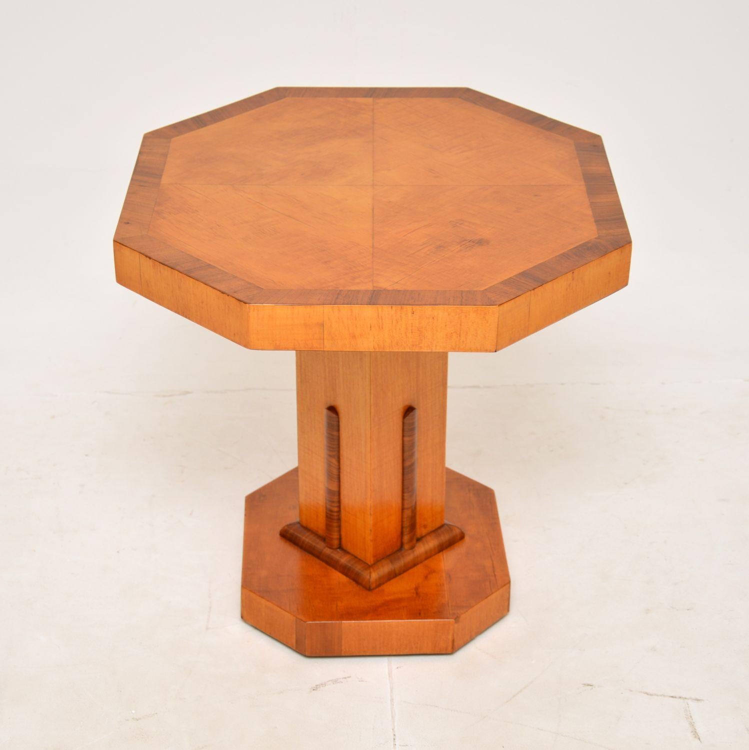 British 1920s Art Deco Sycamore & Walnut Occasional Coffee Table For Sale