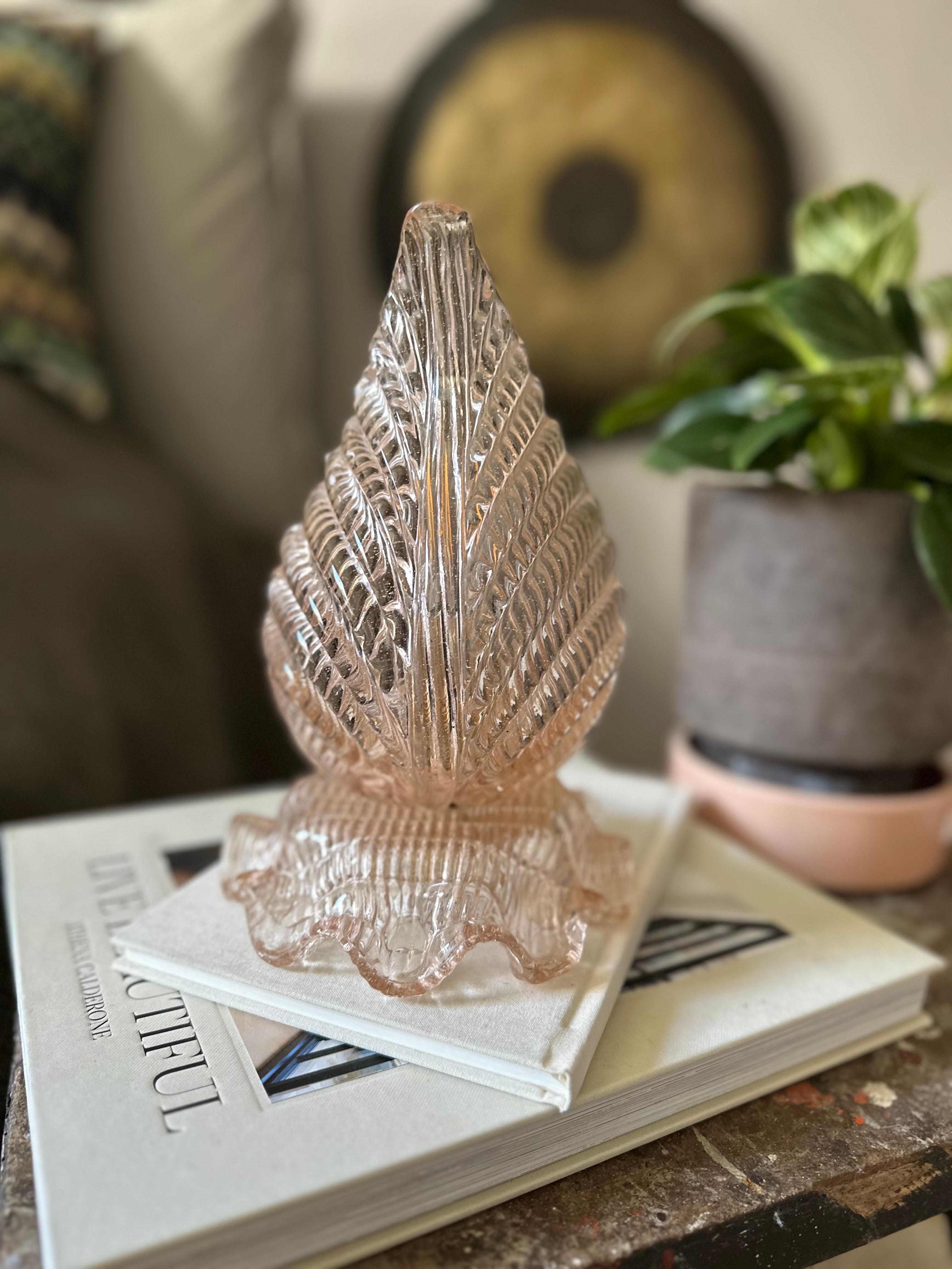 1920s Art Deco Table Lamp in Rose-Colored Murano Glass – Attributed to Ercole Ba For Sale 5
