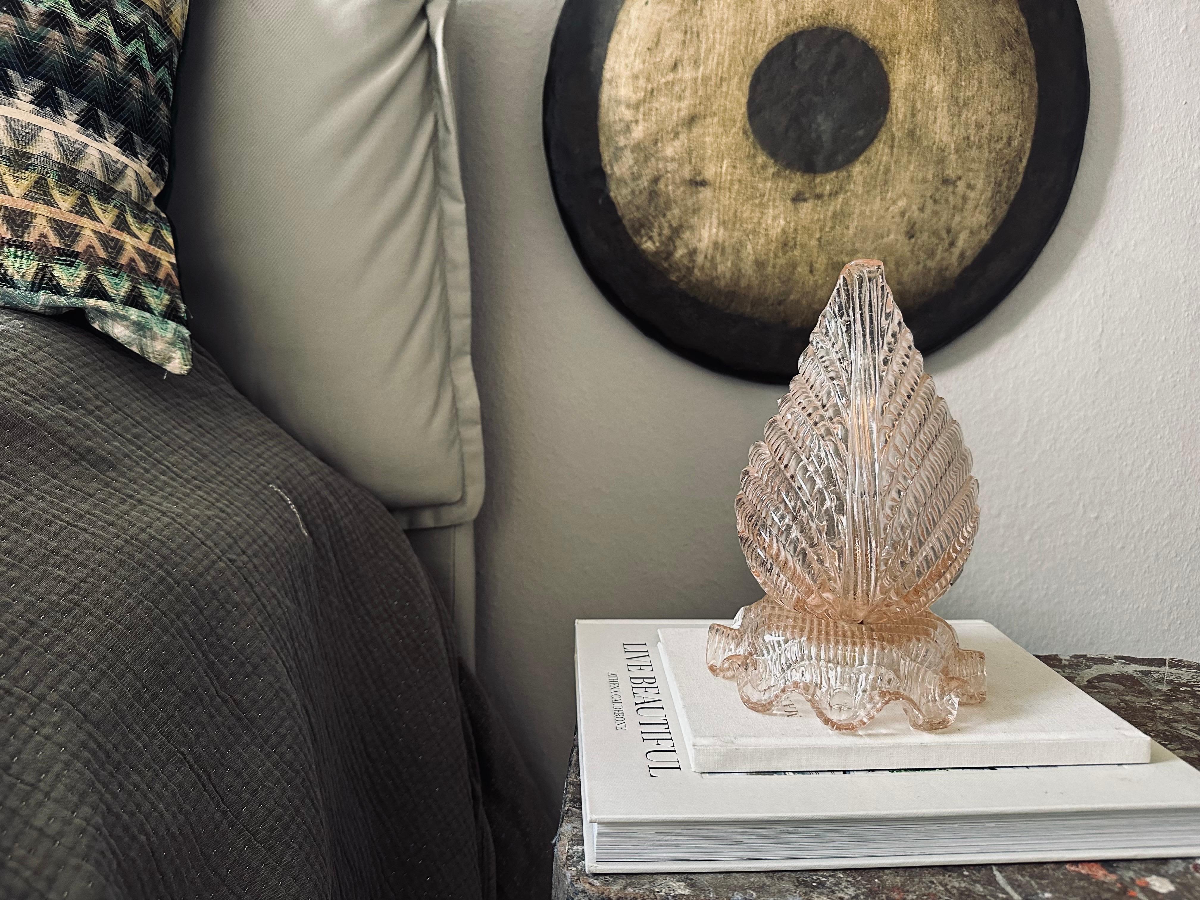 1920s Art Deco Table Lamp in Rose-Colored Murano Glass – Attributed to Ercole Ba For Sale 9