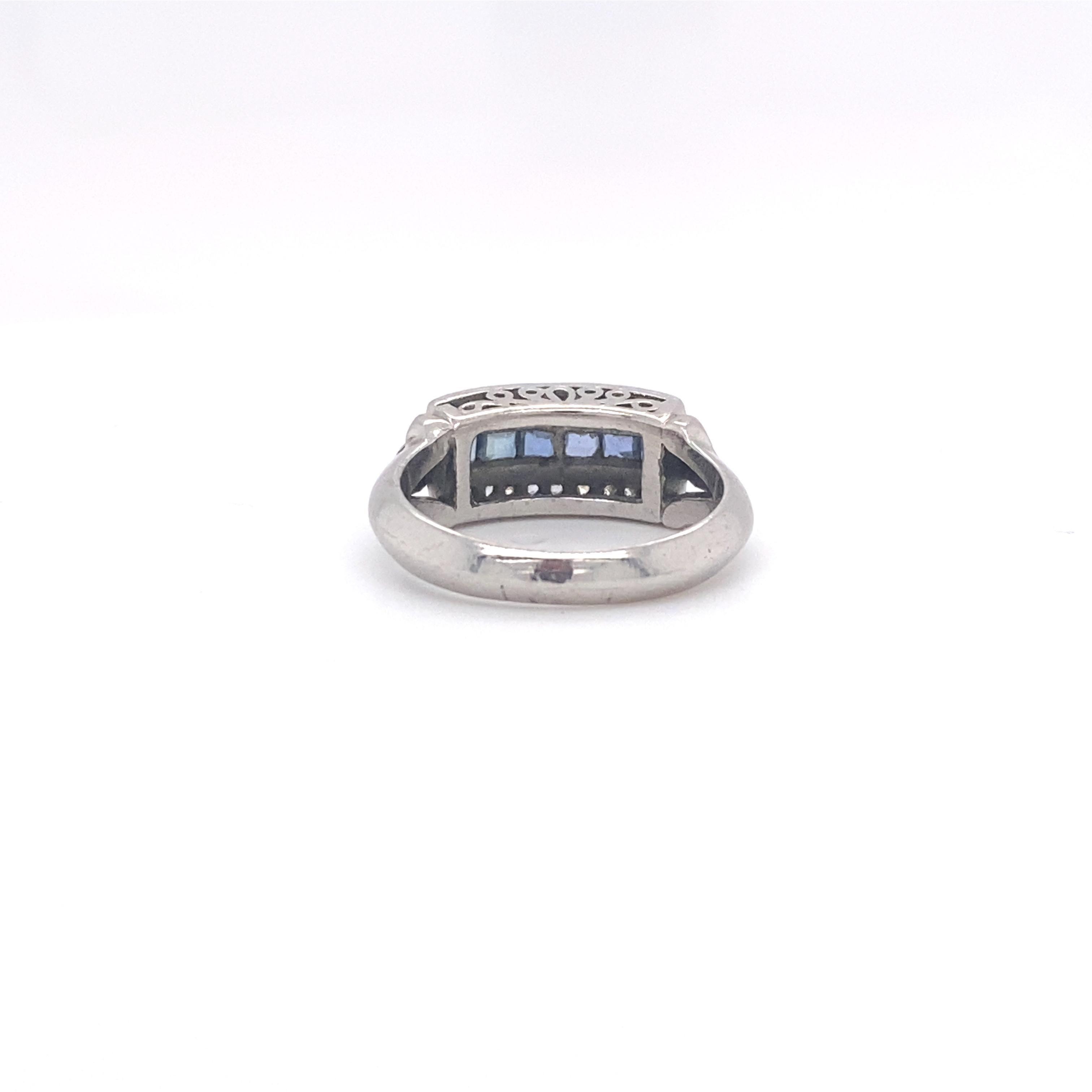 palladium sapphire ring