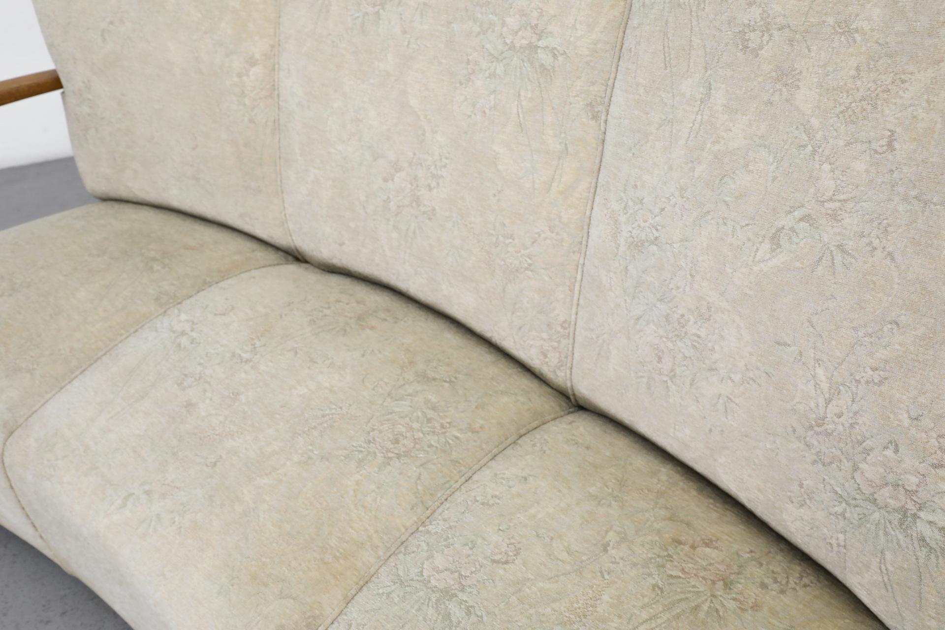 1920s Art Deco Three Seater Sofa with Upholstered Body and Oak Frame For Sale 5