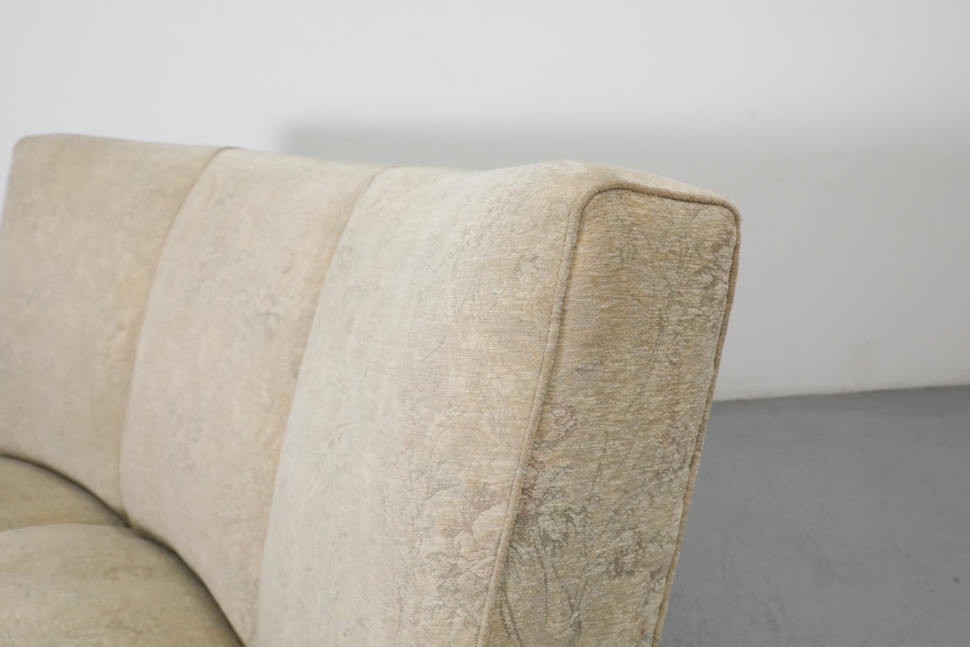 1920s Art Deco Three Seater Sofa with Upholstered Body and Oak Frame For Sale 6