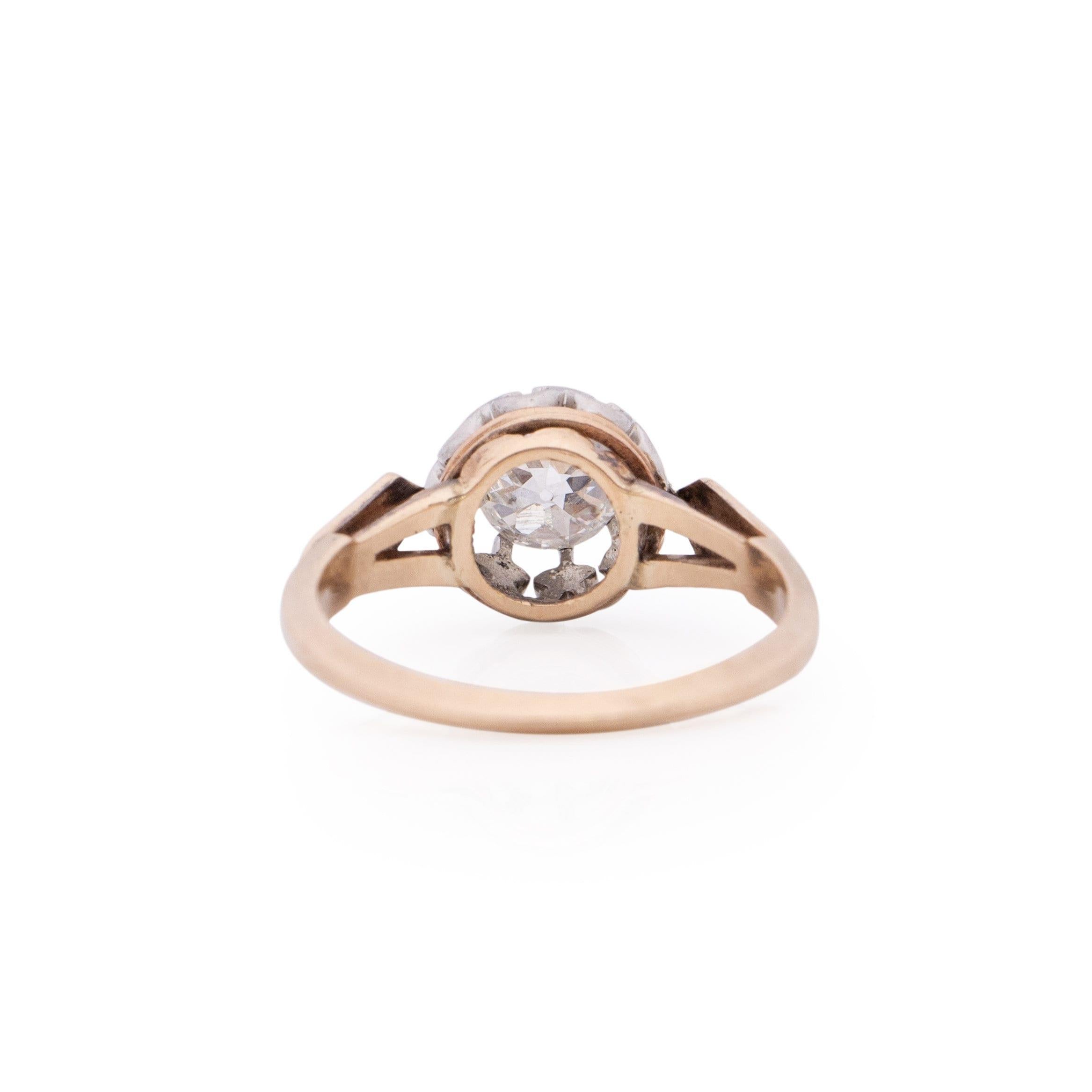 Taille vieille Europe Bague solitaire 