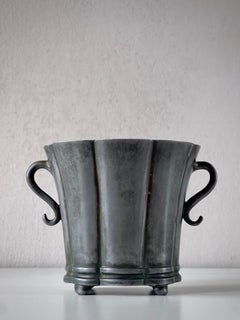 1920s Art Deco vase by danish sculptor and silversmith Just Andersen, Copenhagen