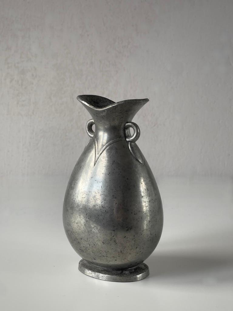 Danish 1920s Art Deco vase by danish sculptor and silversmith Just Andersen, Copenhagen For Sale