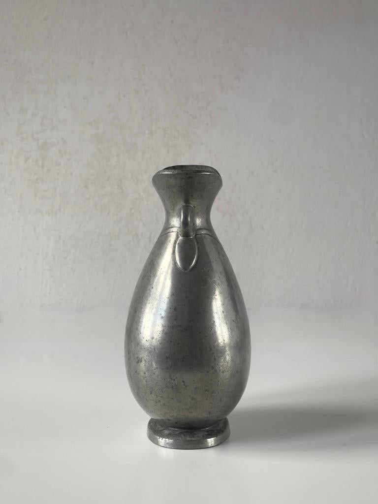 Cast 1920s Art Deco vase by danish sculptor and silversmith Just Andersen, Copenhagen For Sale
