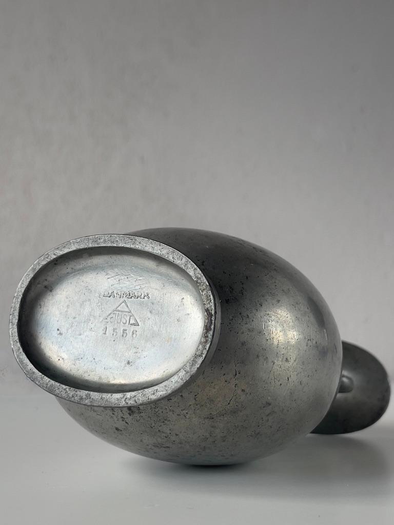 Pewter 1920s Art Deco vase by danish sculptor and silversmith Just Andersen, Copenhagen For Sale