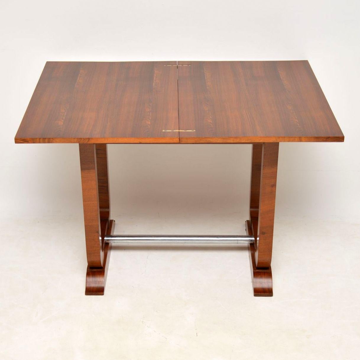 1920s, Art Deco Vintage Walnut Card Table / Side Table In Good Condition In London, GB