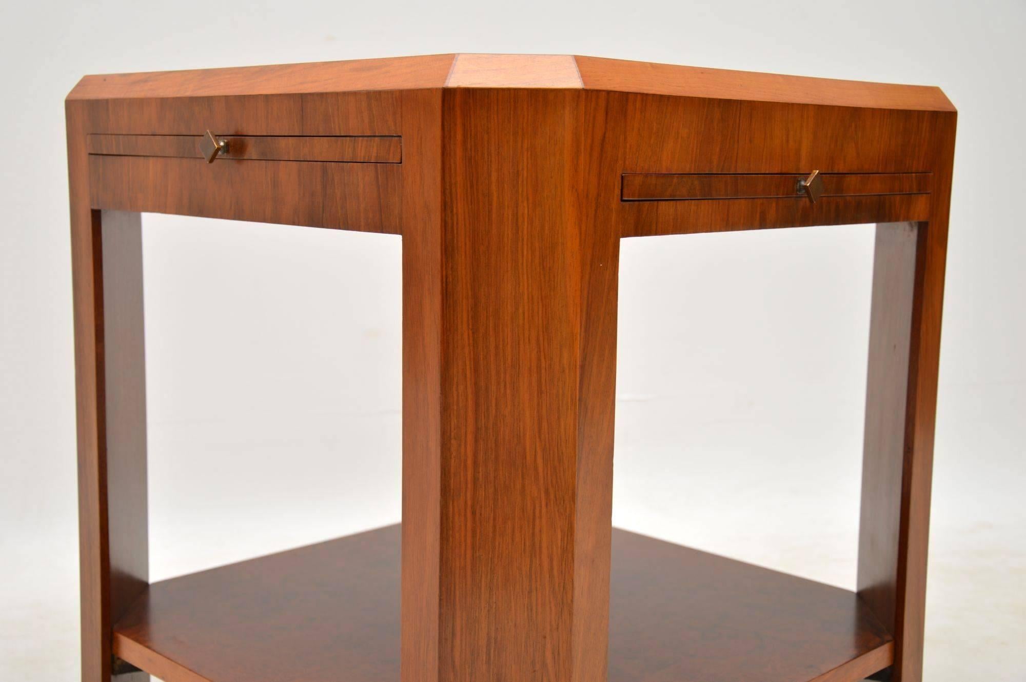 1920s Art Deco Vintage Walnut Coffee Table or Side Table 5