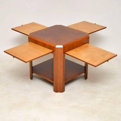 1920s Art Deco Vintage Walnut Coffee Table or Side Table