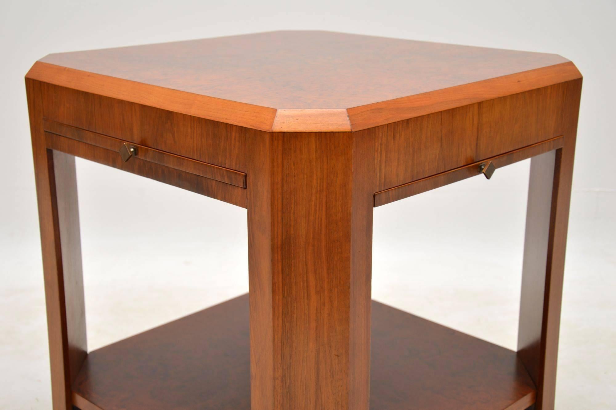 1920s Art Deco Vintage Walnut Coffee Table or Side Table 3