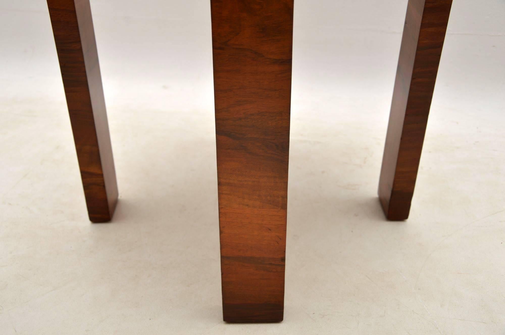 1920s Art Deco Walnut and Marble Coffee Table In Excellent Condition In London, GB