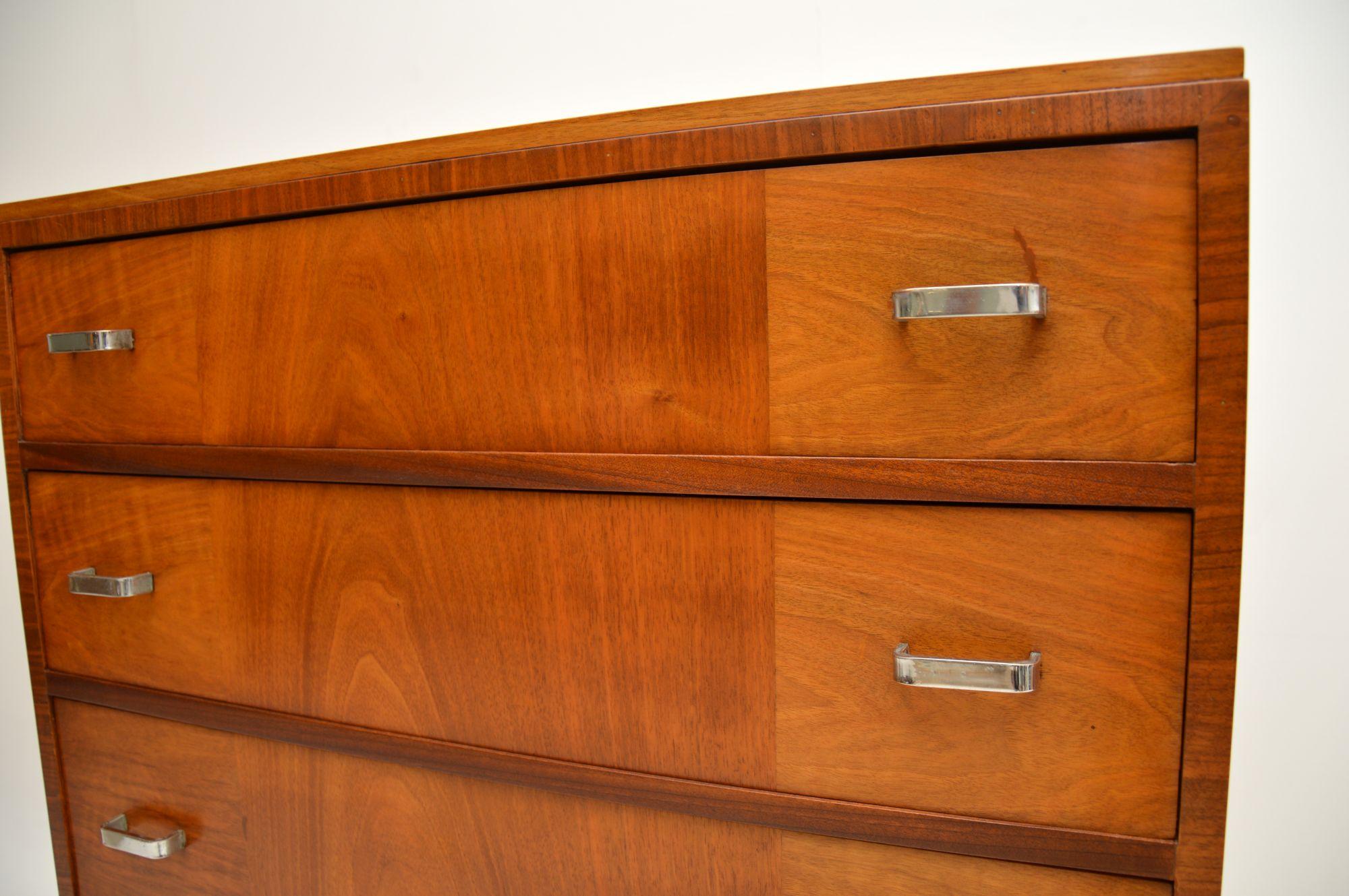 1920's Art Deco Walnut Chest of Drawers by Heal's 3
