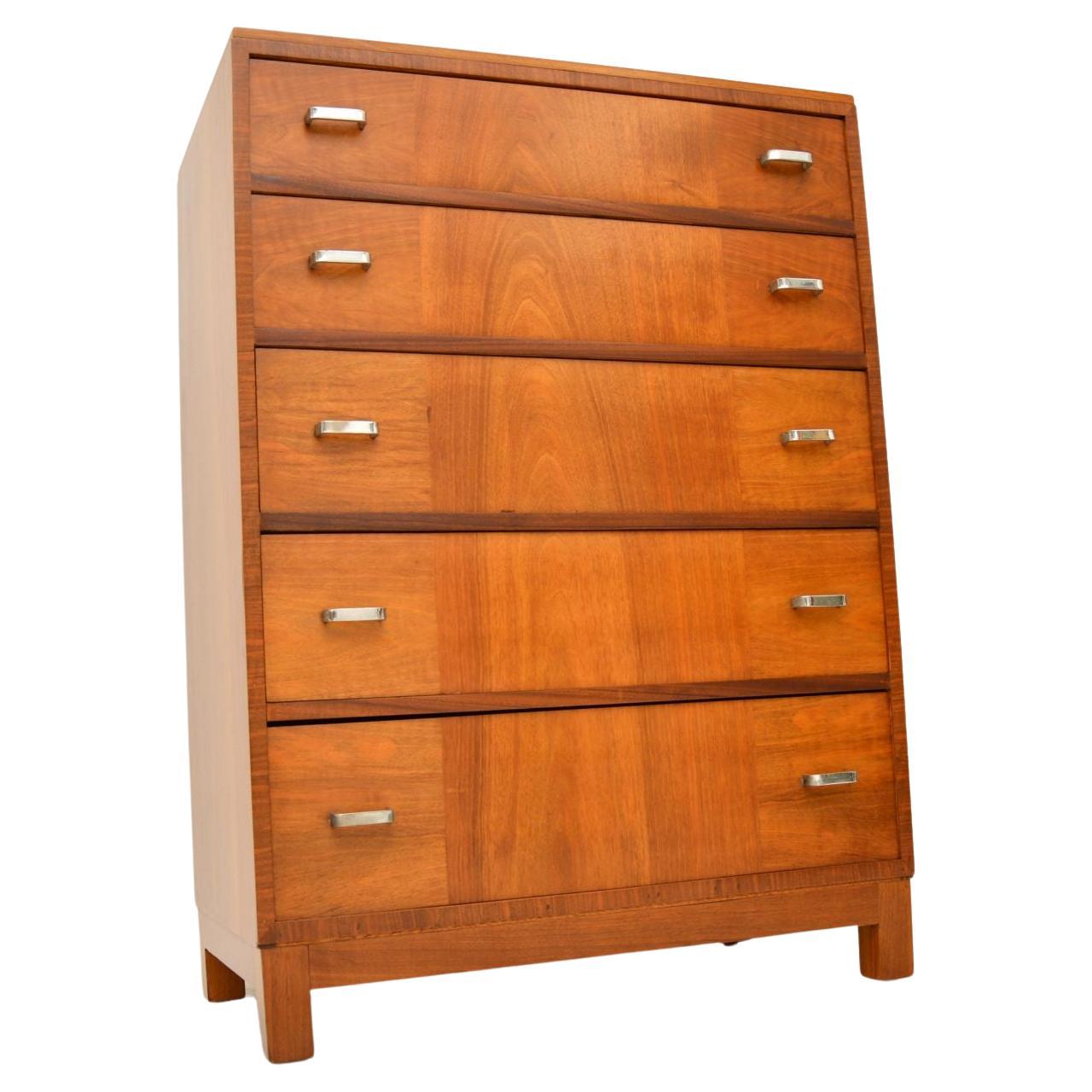 1920's Art Deco Walnut Chest of Drawers by Heal's