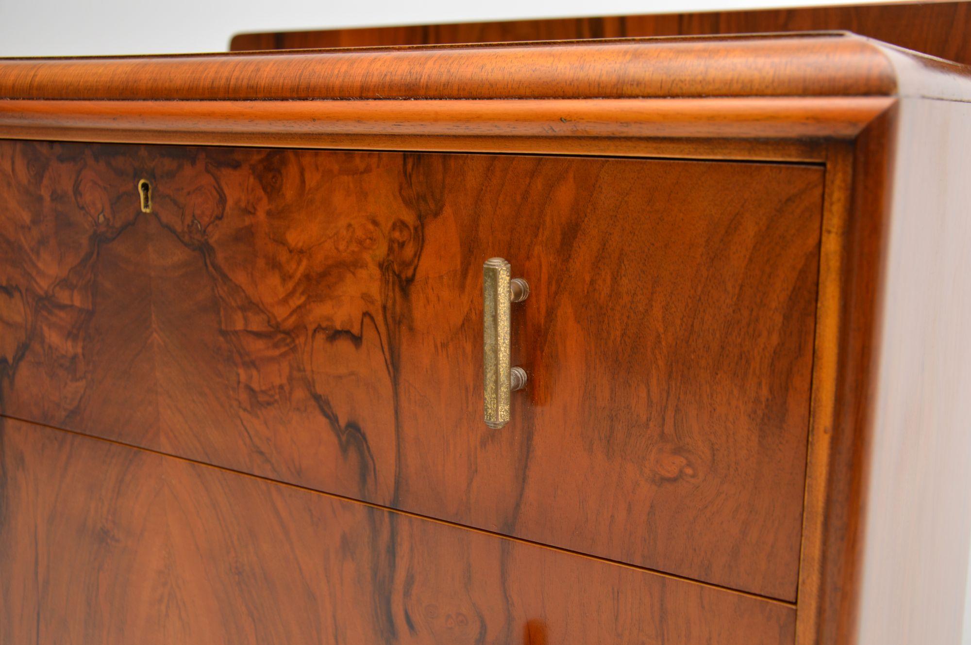 1920's Art Deco Walnut Chest of Drawers For Sale 4