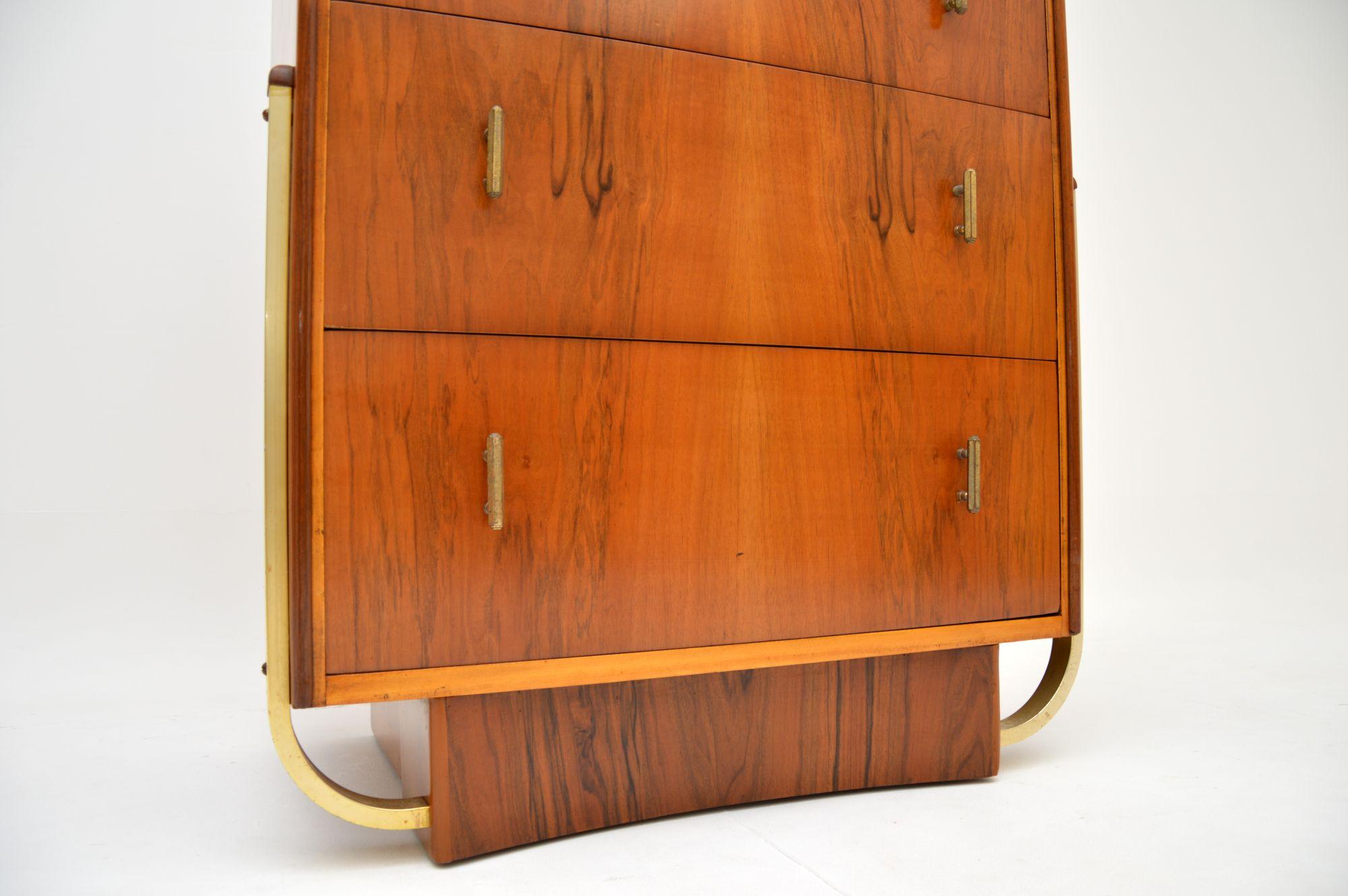 1920's Art Deco Walnut Chest of Drawers For Sale 3
