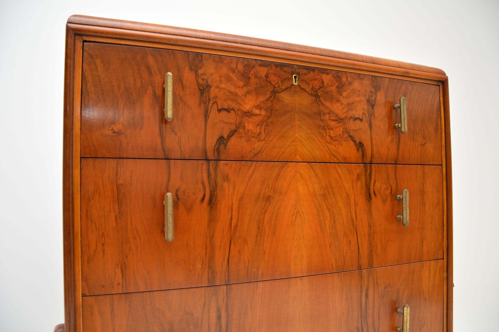 1920's Art Deco Walnut Chest of Drawers For Sale 2