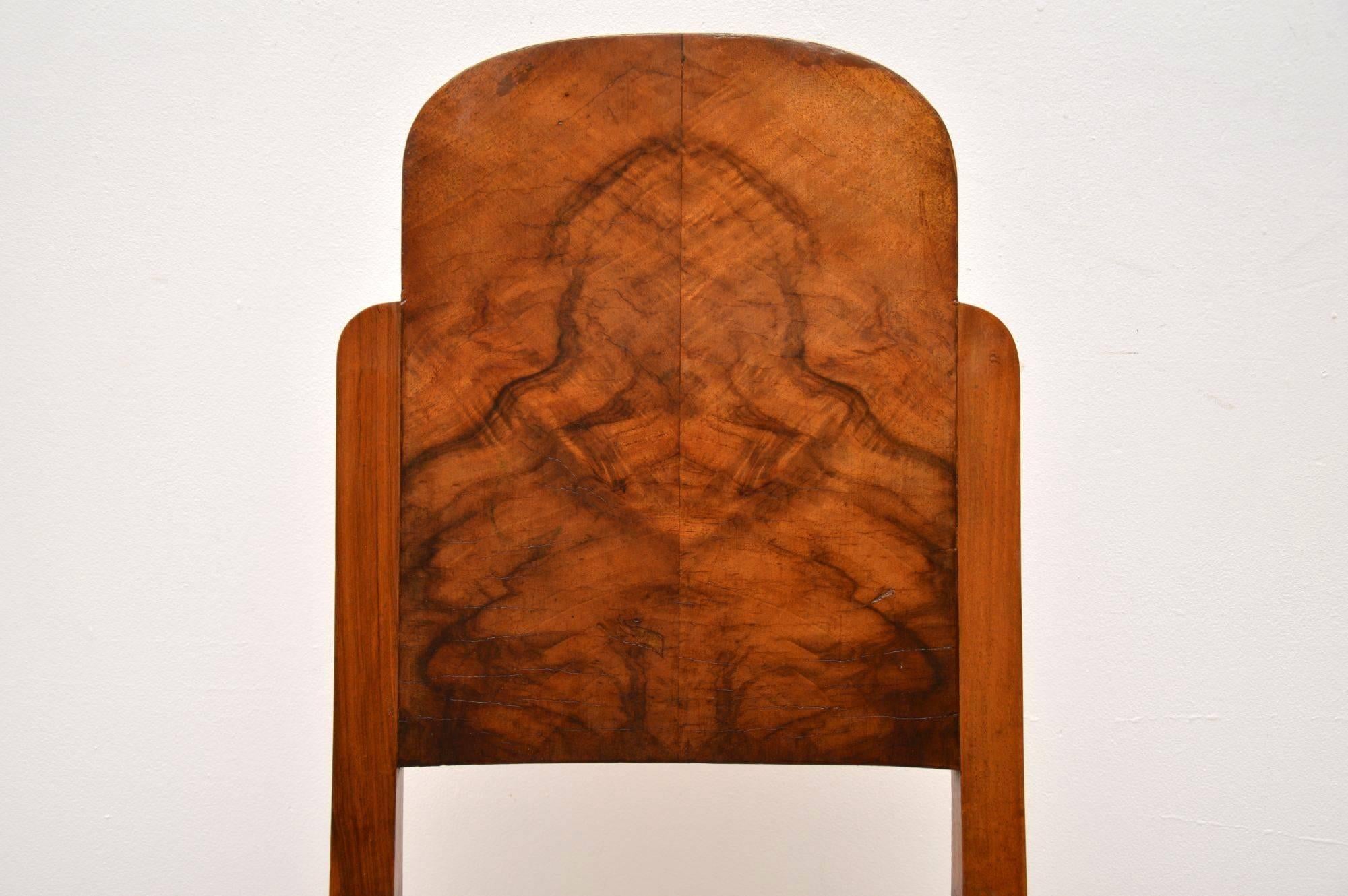 1920s Art Deco Walnut Dining Table and Six Cloud Back Dining Chairs 8