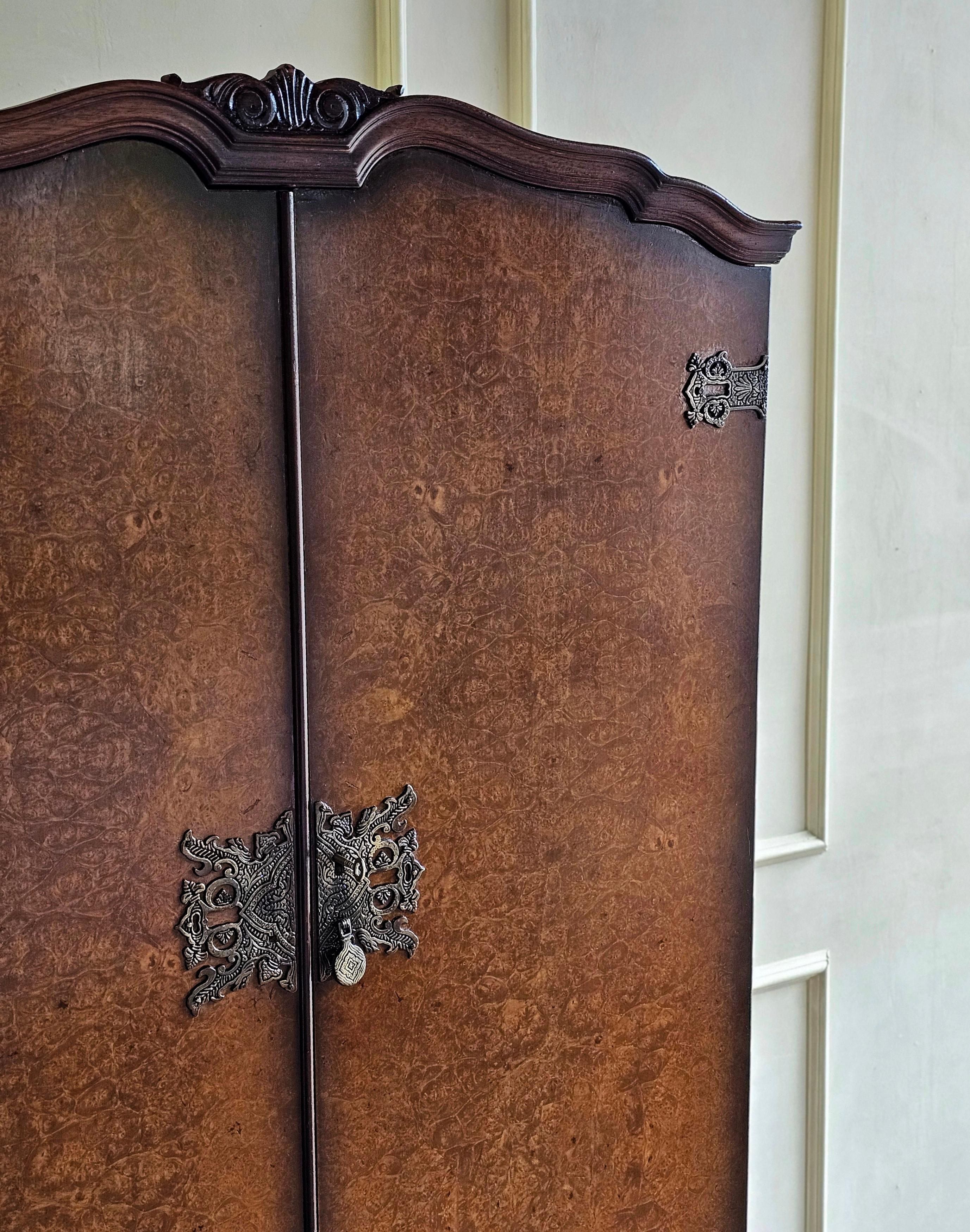 20th Century 1920s Art Deco Walnut English Wardrobe