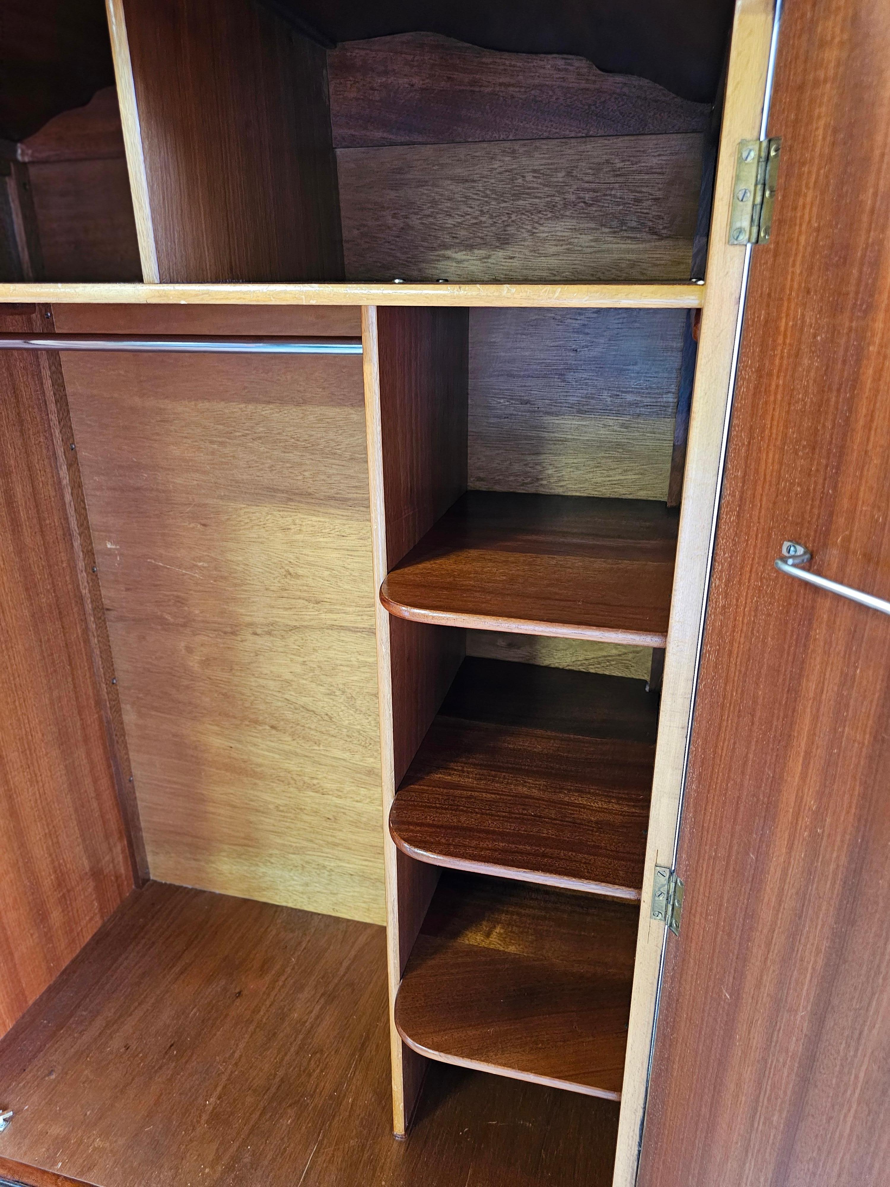 1920s Art Deco Walnut English Wardrobe 4