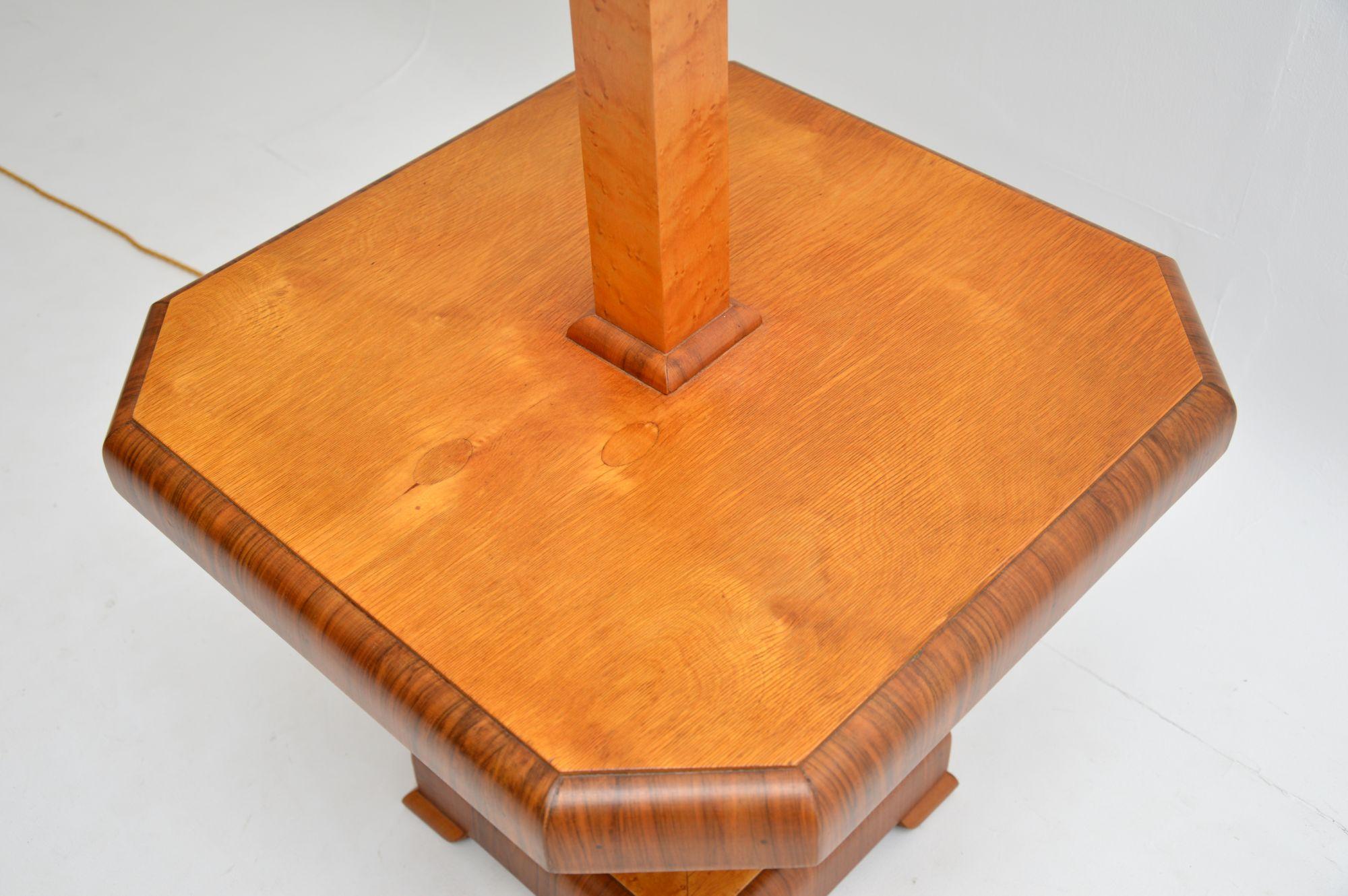 1920's Art Deco Walnut & Maple Lamp / Side Table 1