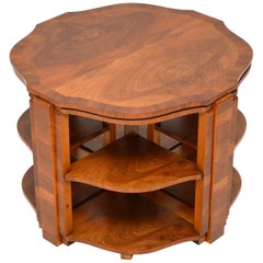 Antique 1920s Art Deco Walnut Nesting Coffee Table