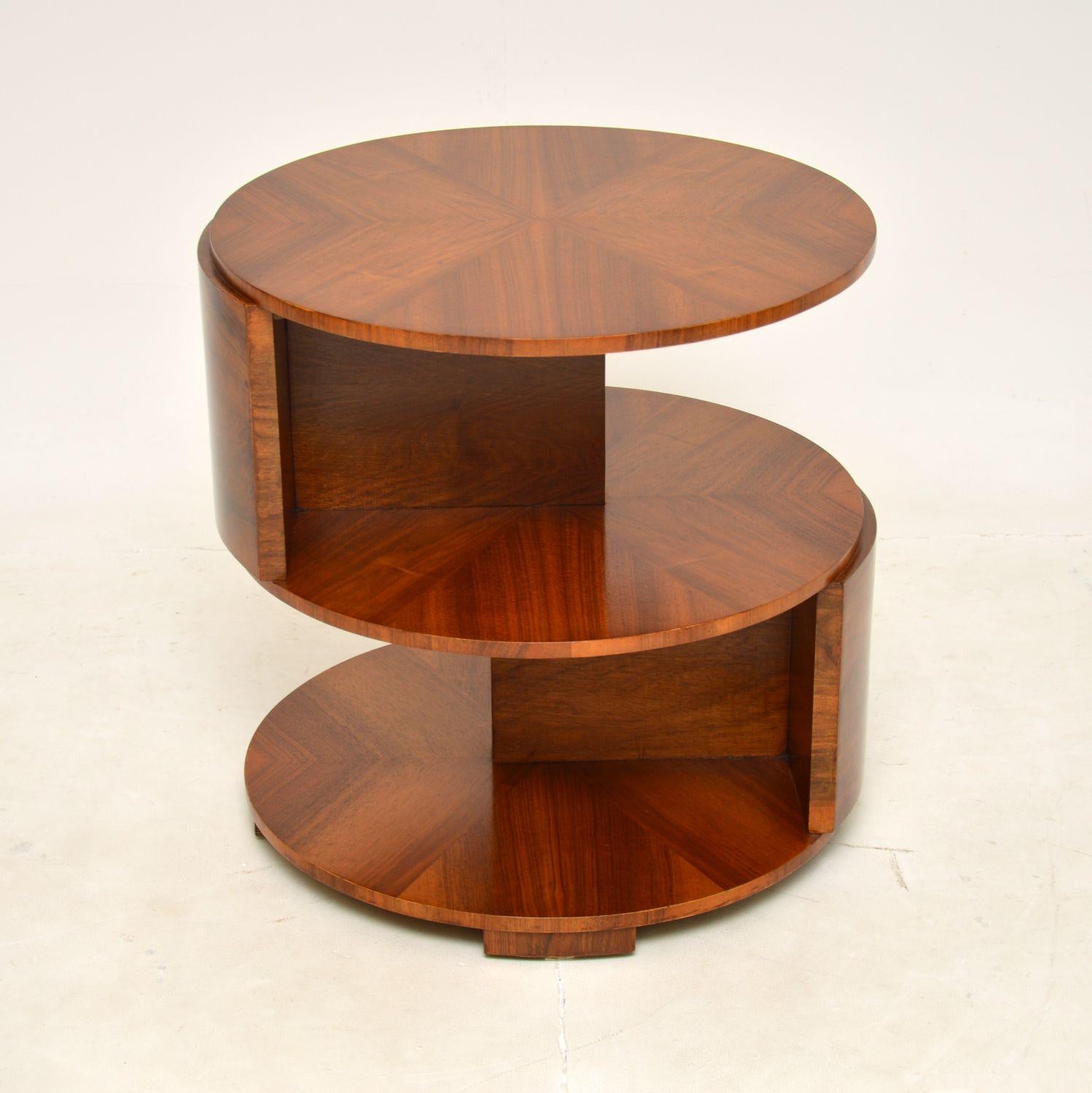 British 1920's Art Deco Walnut Occasional Table