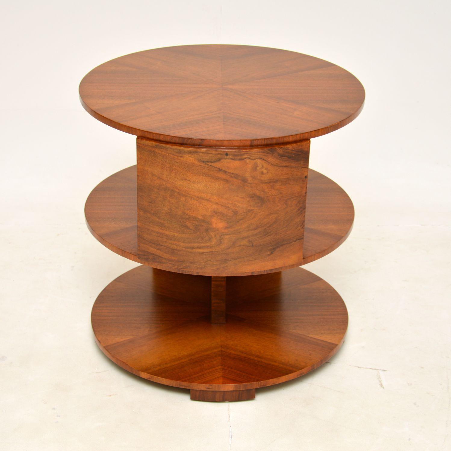 1920's Art Deco Walnut Occasional Table 1