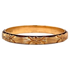 1920s Art Deco Wedding Band in 14 Karat Gold