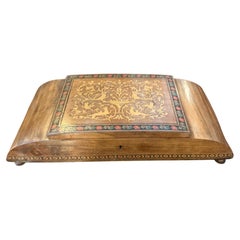Boîte à bijoux italienne des années 1920, de style Art déco et néoclassique, en bois marqueté