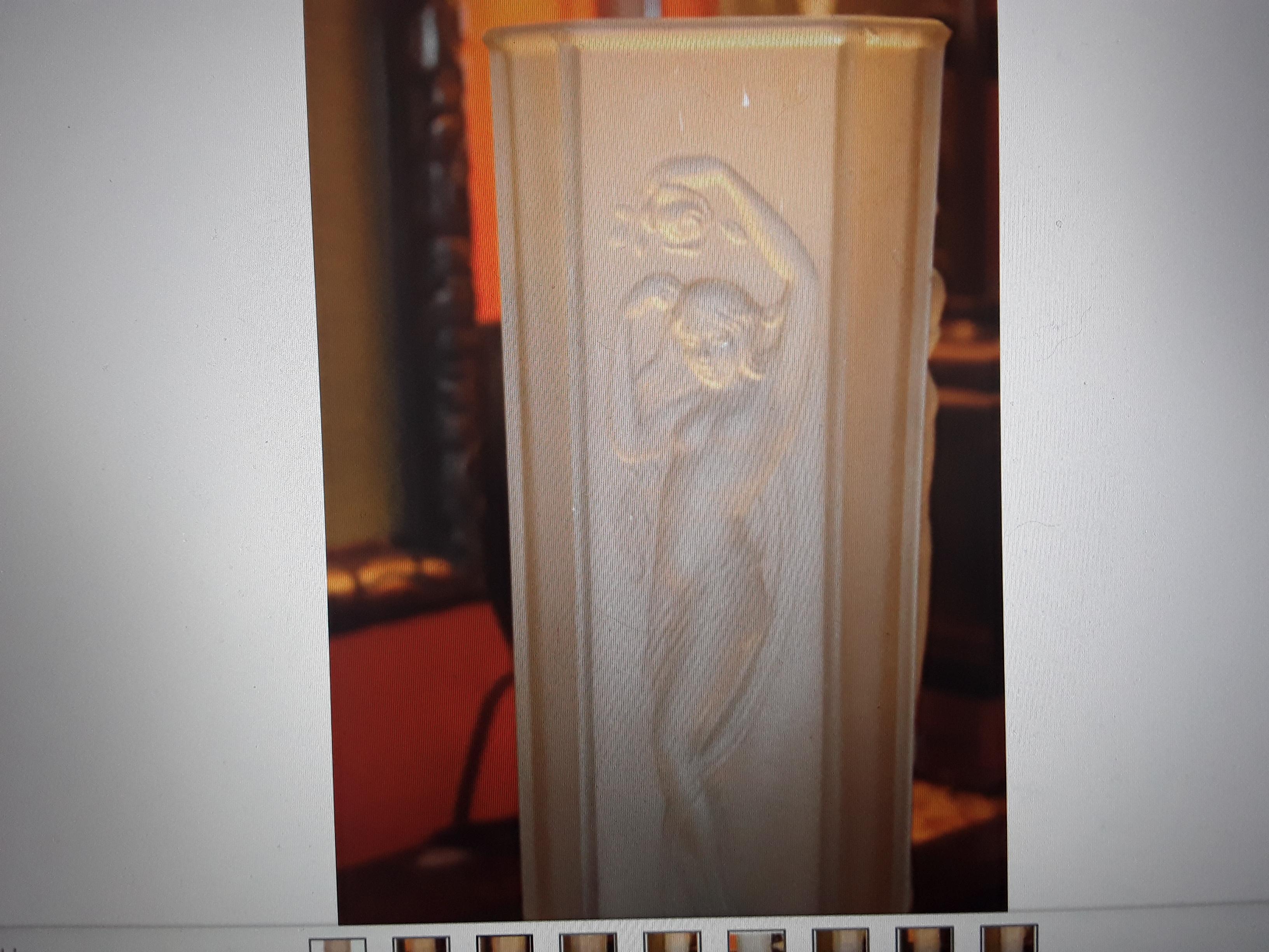 1920's Art DecoFrosted Art Glass Female Nude Relief Accent Table Lamp For Sale 1