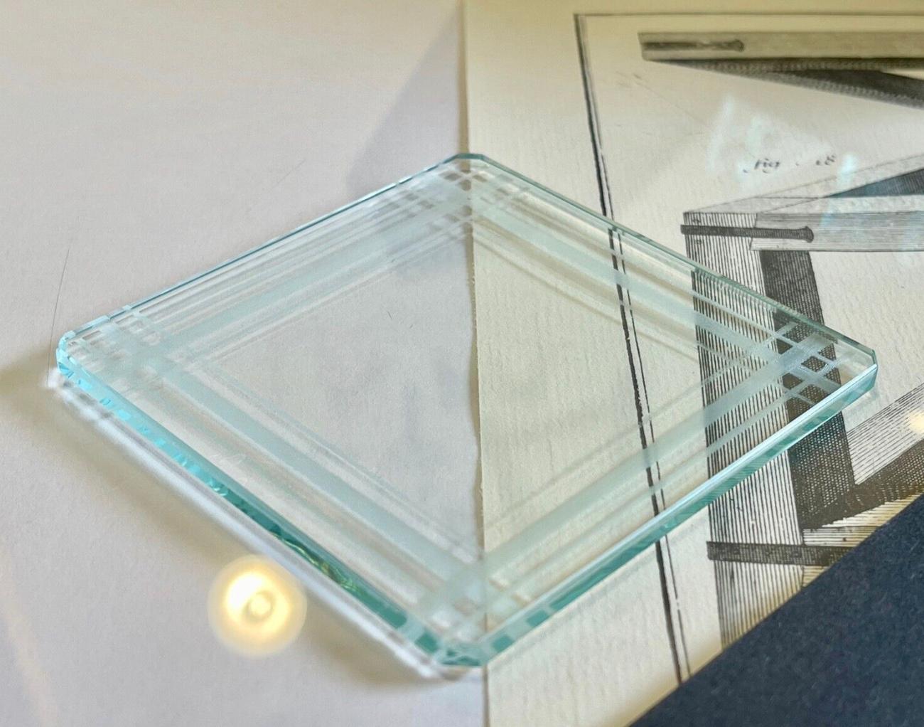20th Century 1920s Art Deko Square Cut Glass Coasters 12x by Brincker, Netherlands