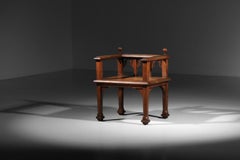 1920s Art Nouveau armchair with Gothic decoration in wood