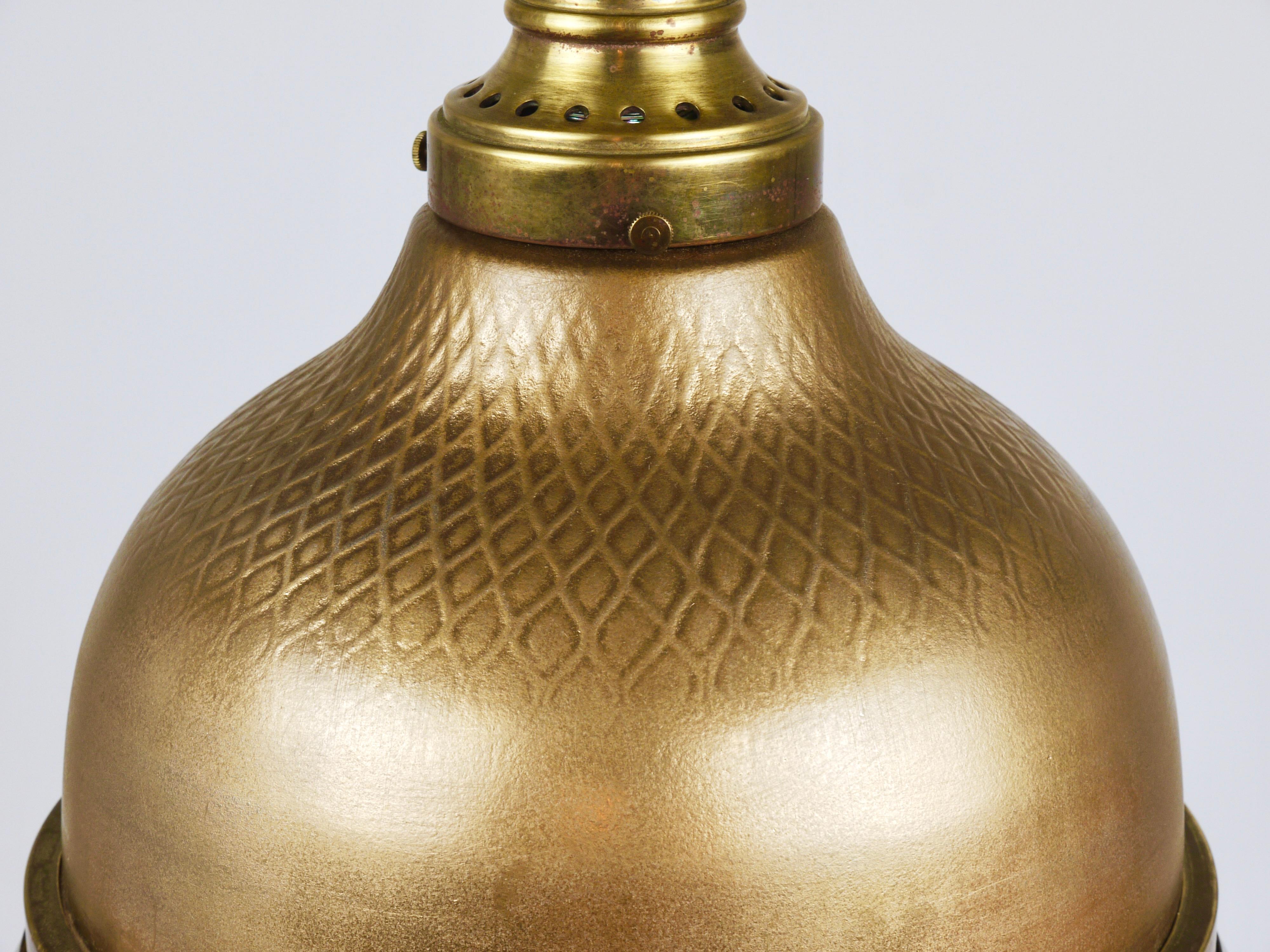 Lámpara colgante de latón y cristal Art Nouveau de los años 20, Jena, Alemania en venta 4