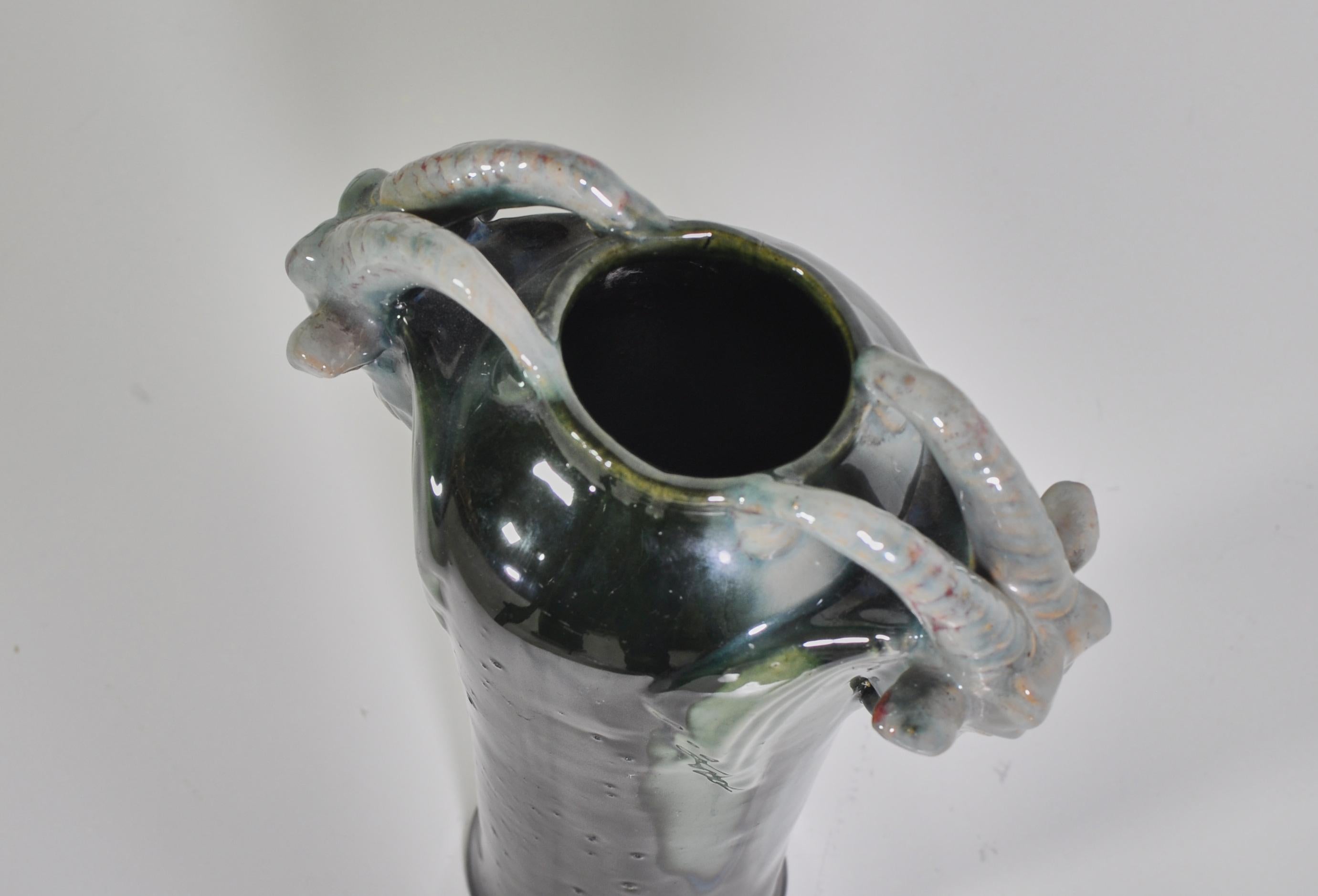 1920s Art Nouveau Ceramics Vase by Michael Andersen & Son, Denmark In Good Condition For Sale In Odense, DK